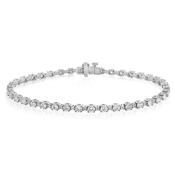 women's gemstone-studded bangle -Alternating Diamond Line Bracelet