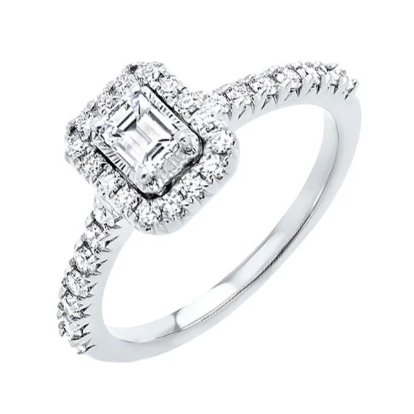 halo diamond engagement rings -14KT WHITE GOLD DIAMOND(1CTW) RING