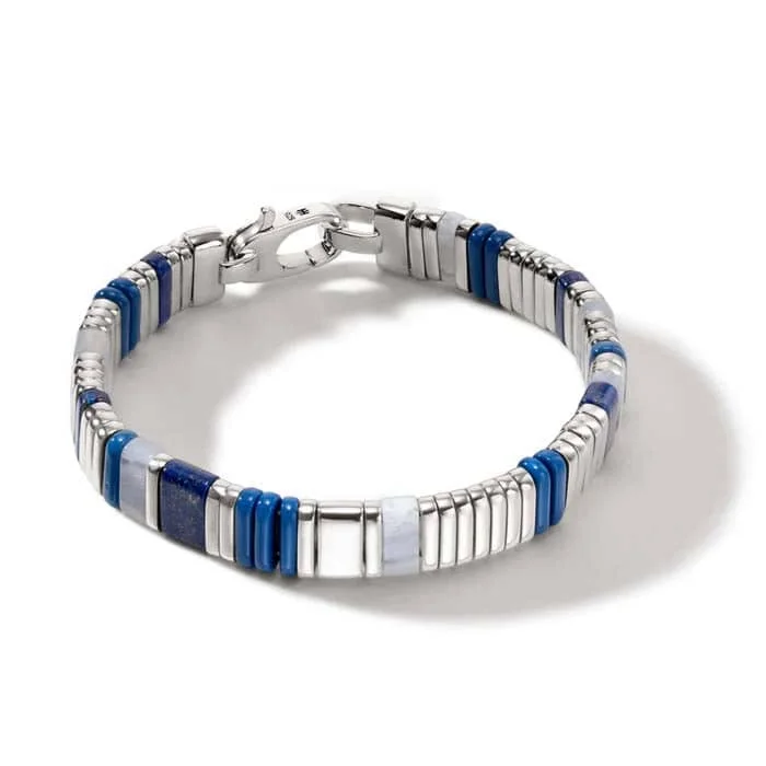 women's boho bracelet -John Hardy Blue Colorblock Bracelet in Sterling Silver