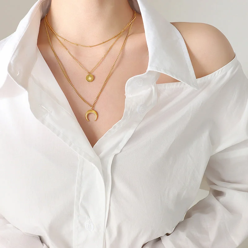 P690-gold Three-Layer Necklace