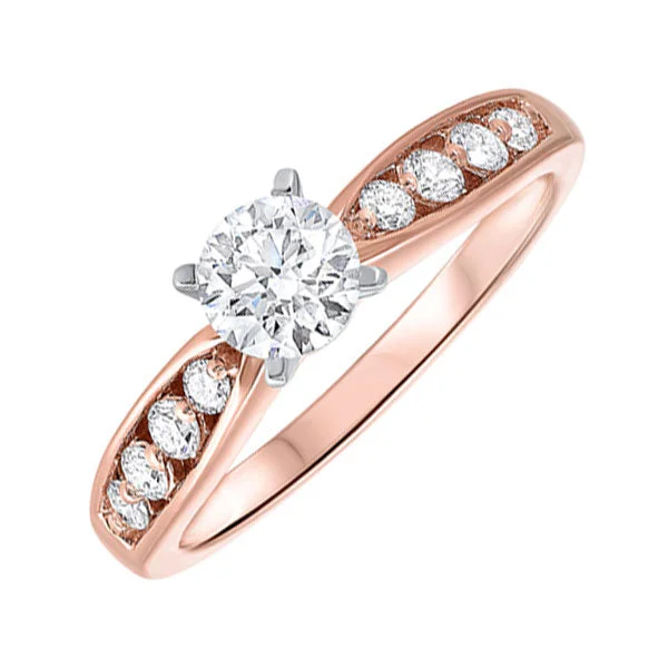 custom diamond engagement rings -14KT ROSE GOLD DIAMOND(7/8CTW) RING