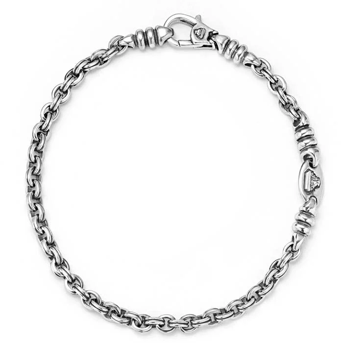 women's heart charm bracelet -LAGOS Double Link Chain Bracelet in Sterling Silver