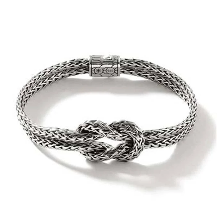 women's stackable bracelet -John Hardy Manah Slim Classic Chain Love Knot Bracelet in Sterling Silver