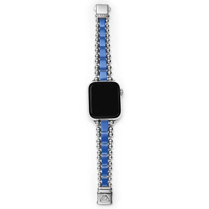 women's sapphire bracelet -LAGOS 38-45MM Smart Caviar Link Watch Bracelet in Ultramarine Blue Ceramic and Stainless Steel