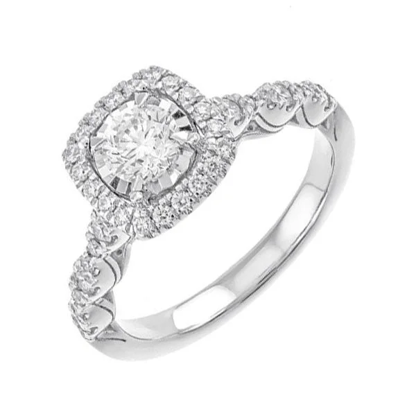 classic diamond engagement rings -14KT WHITE GOLD DIAMOND(7/8CTW) RING