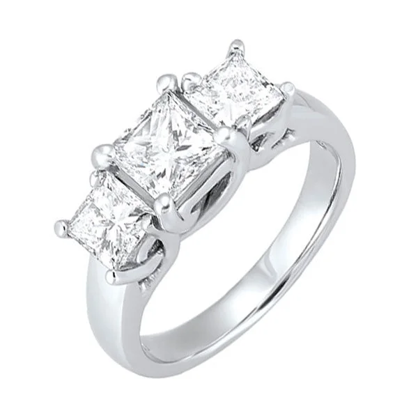 asscher cut engagement rings -14KT WHITE GOLD DIAMOND (1/3CTW) RING