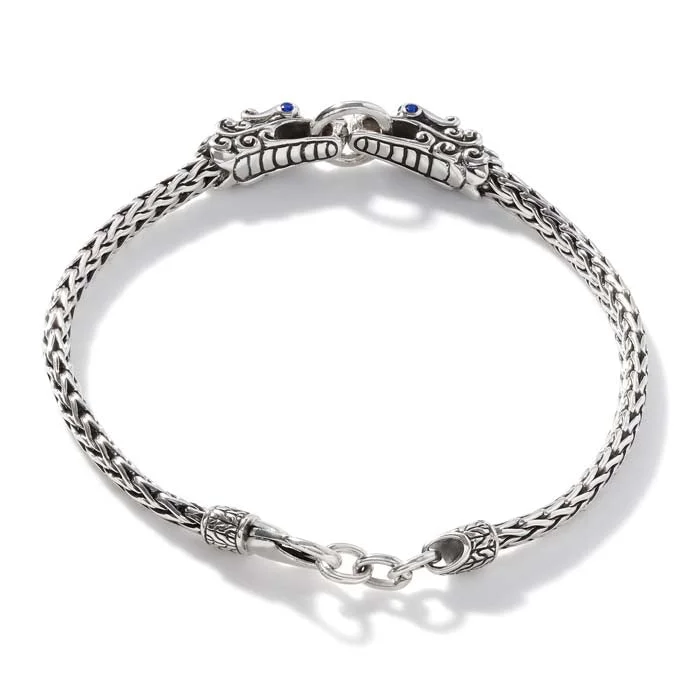 women's knot bracelet -John Hardy Double Naga Head Slim Classic Chain Bracelet in Sterling Silver