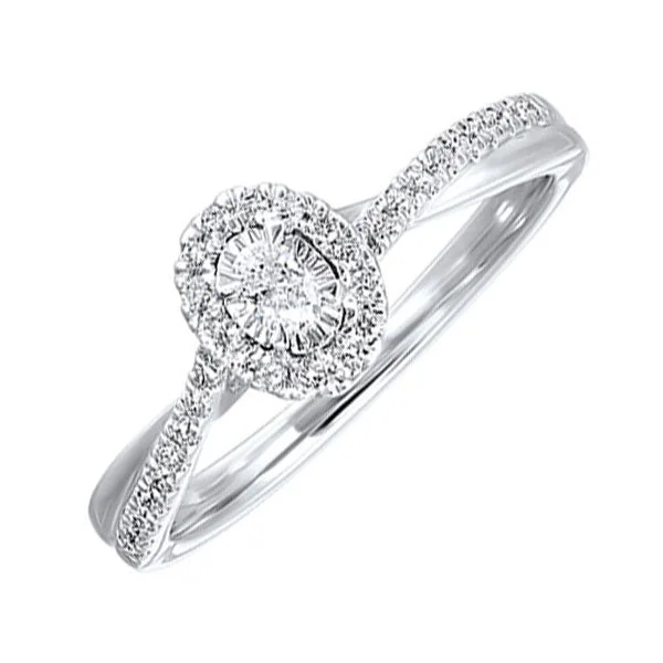 contemporary engagement rings -14KT WHITE GOLD DIAMOND(1/4CTW) RING