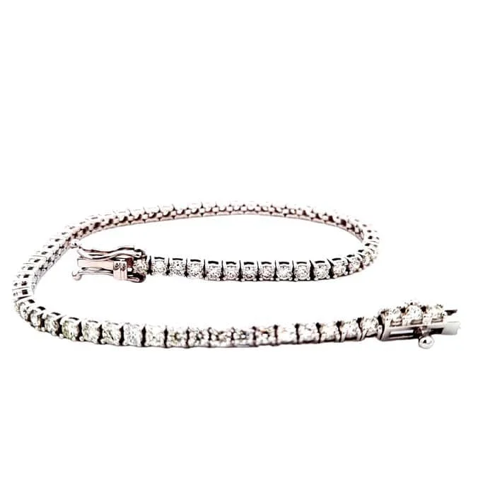 women's thick bracelet -Mountz Collection 2.80CTW 7" Diamond Straightline Bracelet in 14K White Gold