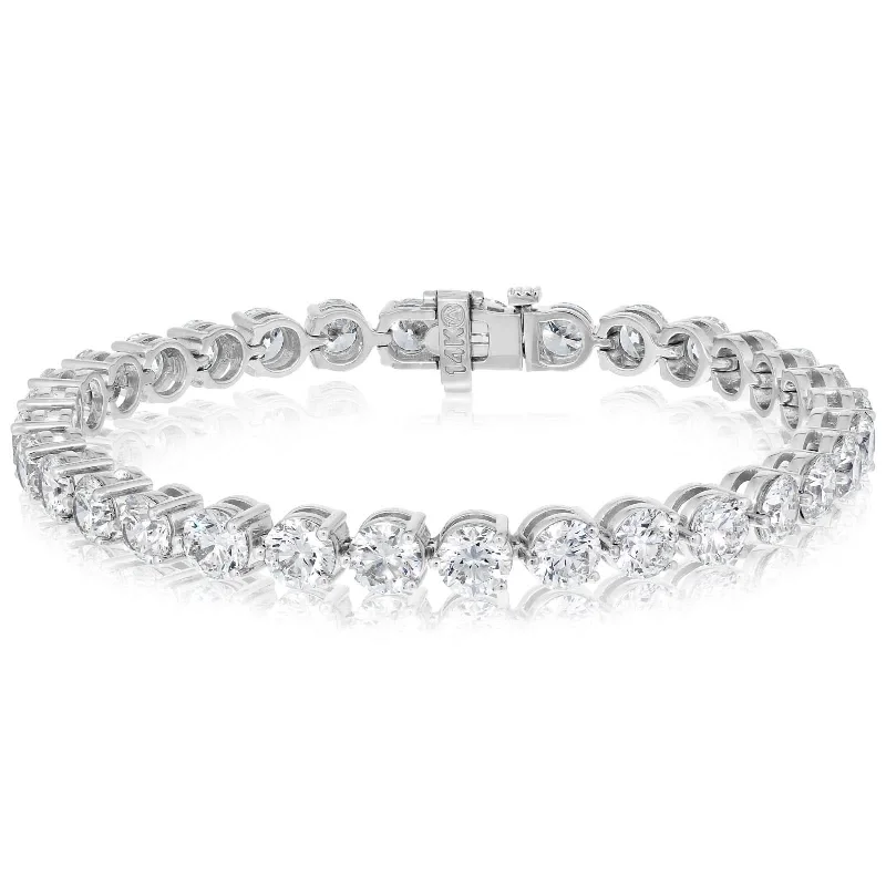 women's pearl bangle -13.00 Carat Round Diamond Tennis Bracelet