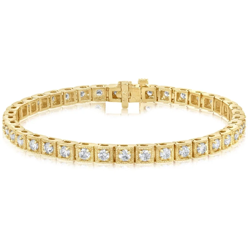 women's minimalist bracelet -Vintage-Style 3 Carat Diamond Tennis Bracelet