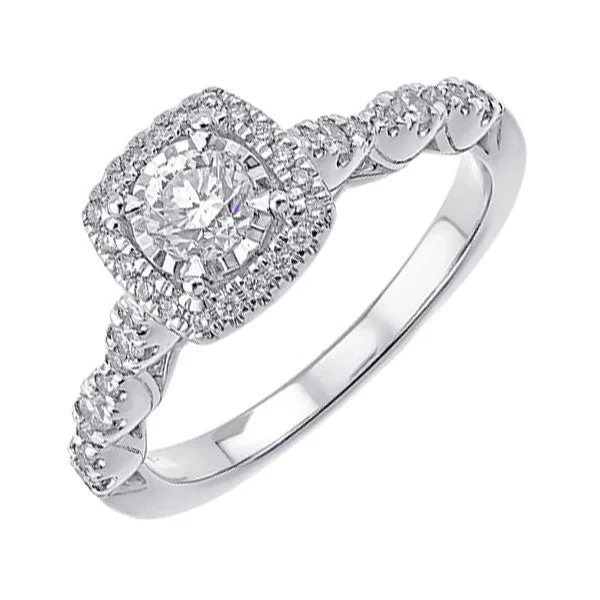 statement engagement rings -14KT WHITE GOLD DIAMOND(5/8CTW) RING