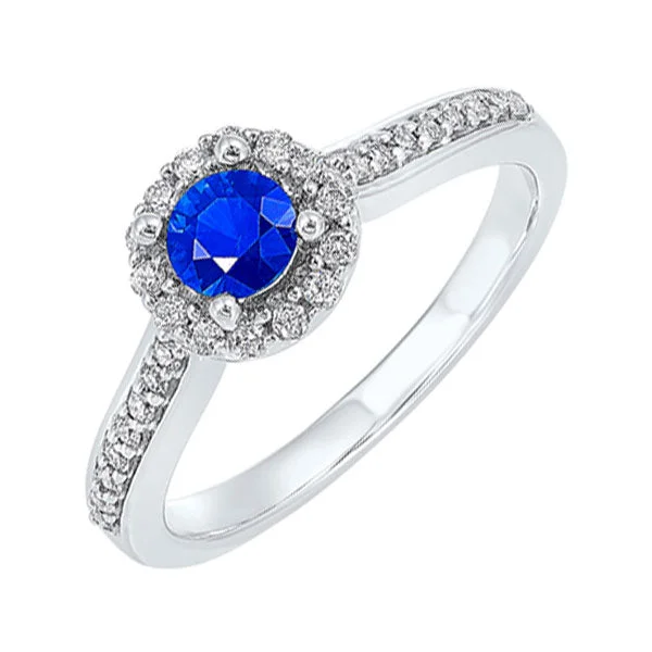 platinum wedding and engagement rings -14KT WHITE GOLD DIAMOND (1/3CTW) & SAPPHIRE (1/3 CTW) RING