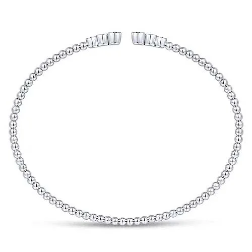 women's modern bracelet -Gabriel & Co. Bujukan Diamond Split Bangle Bracelet in 14K White Gold