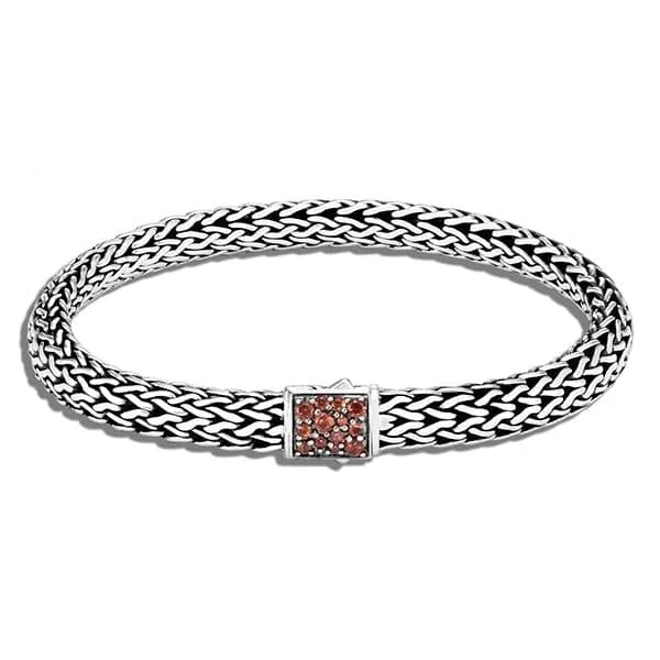 women's nature-inspired bracelet -JOHN HARDY Icon Reversible Garnet Bracelet