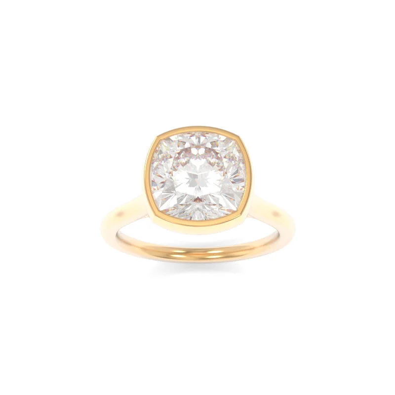 round diamond engagement rings -Eleanor Solitaire Cushion