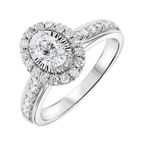 eco-friendly engagement rings -14KT WHITE GOLD DIAMOND(1CTW) RING