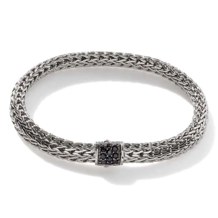 women's stackable bracelet -John Hardy Small Classic Chain Black Sapphire Bracelet in Sterling Silver Bracelet