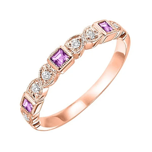 bespoke engagement rings -10KT ROSE GOLD DIAMOND (1/10CTW) & PINK SAPPHIRE (1/5 CTW) RING