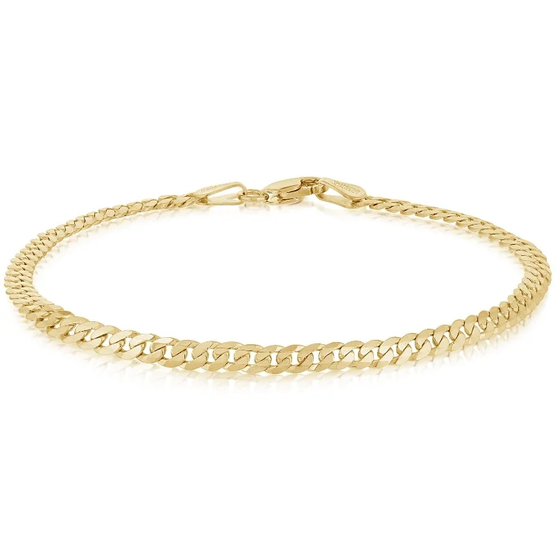 women's rose gold bracelet -7.25" Tight Cuban Chain Bracelet