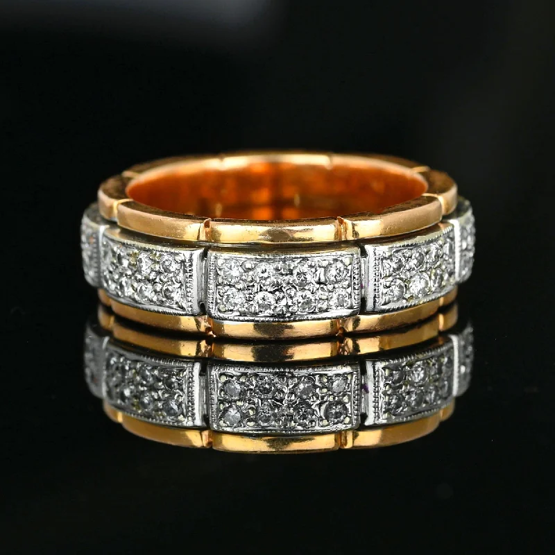 stacked engagement rings -Exquisite .65 Carat Diamond 18K Gold Spinner Ring Band