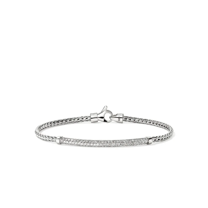 women's bangle set -JOHN HARDY 2.5mm Essential Diamond Bar Bracelet