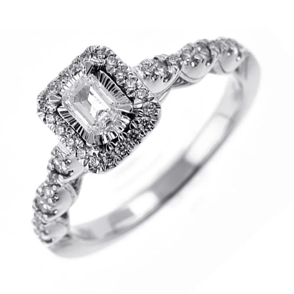 solitaire engagement rings -14KT WHITE GOLD DIAMOND(5/8CTW) RING