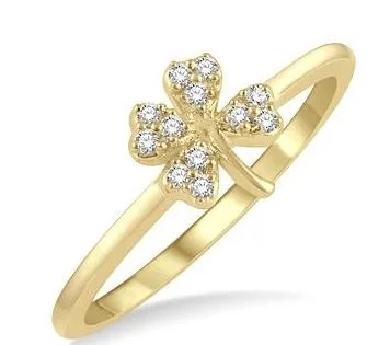 radiant cut engagement rings -STACKABLE CLOVER PETITE DIAMOND FASHION RING