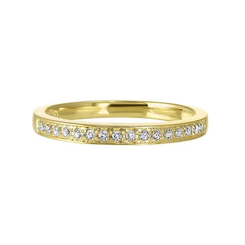 nontraditional engagement rings -Diamond Channel Stackable Band In 14k Yellow Gold (1/10ctw)