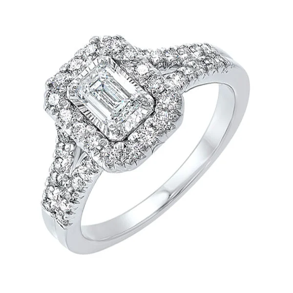 affordable diamond engagement rings -14KT WHITE GOLD DIAMOND(1CTW) RING