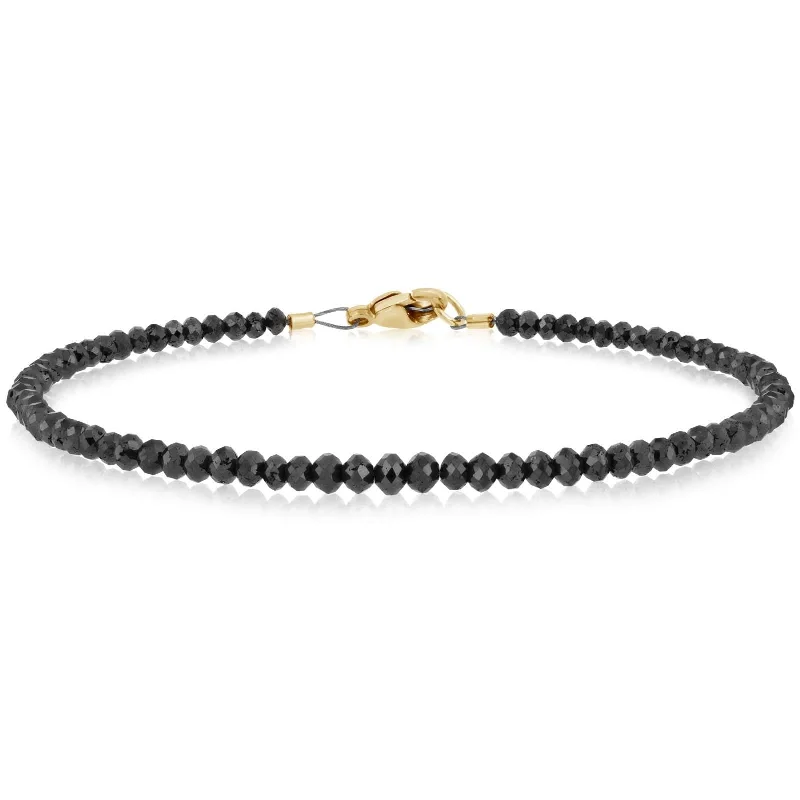 women's gold bangle -SETHI COUTURE Black Diamond Noir Bead Bracelet