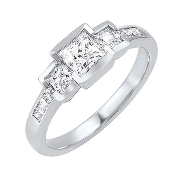 cushion cut engagement rings -14KT WHITE GOLD DIAMOND (1CTW) RING