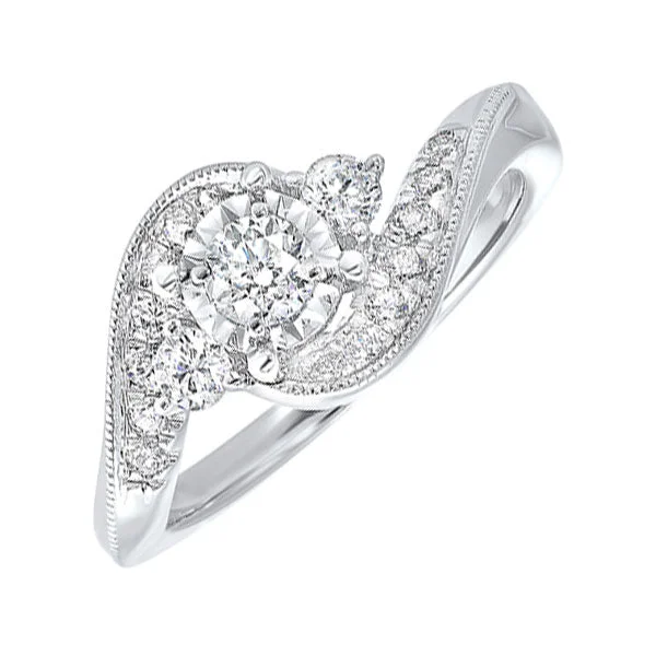 women's engagement rings -14KT WHITE GOLD DIAMOND(5/8CTW) RING