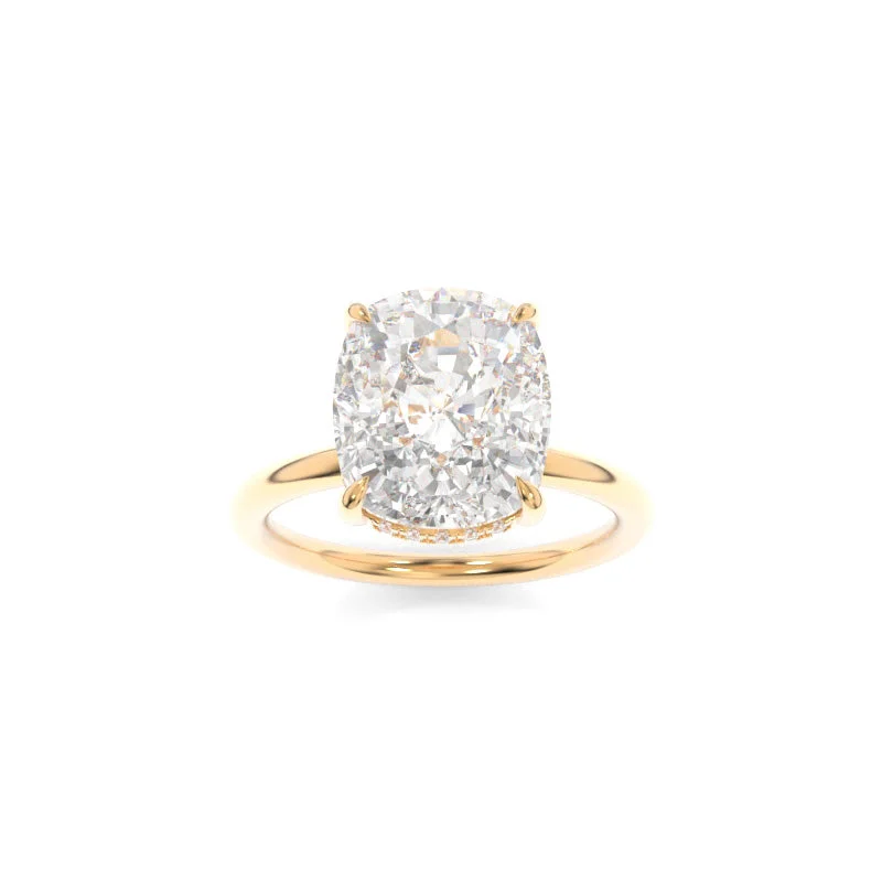 halo engagement rings -Avery Solitaire Elongated Cushion