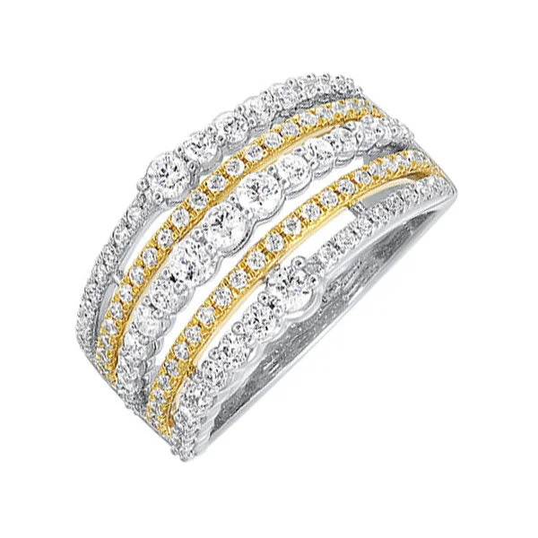 custom-designed engagement rings -14KT WHITE YELLOW GOLD DIAMOND (1CTW) RING