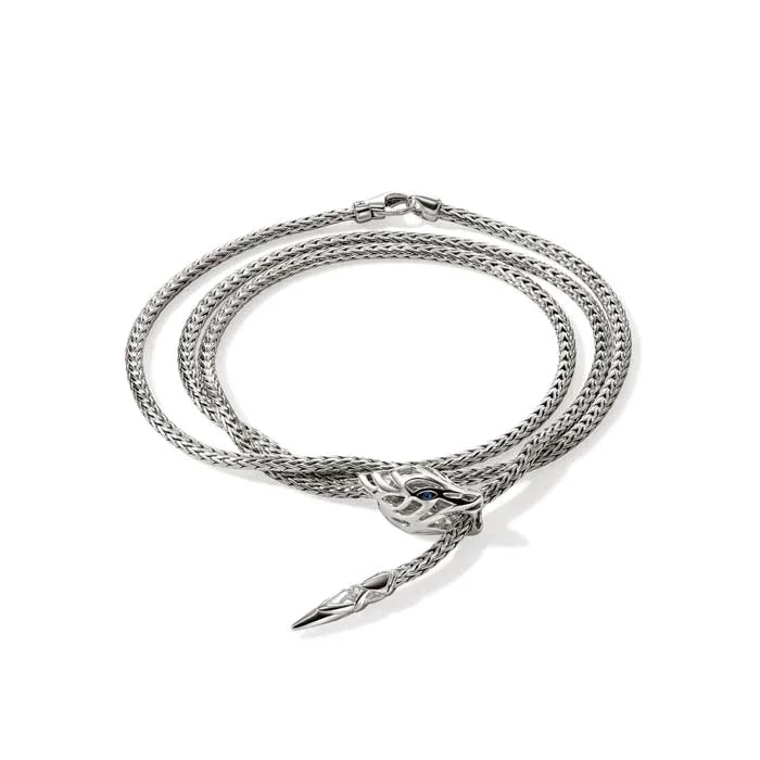 women's woven bracelet -John Hardy Naga Triple Wrap Mini Chain Bracelet in Sterling Silver