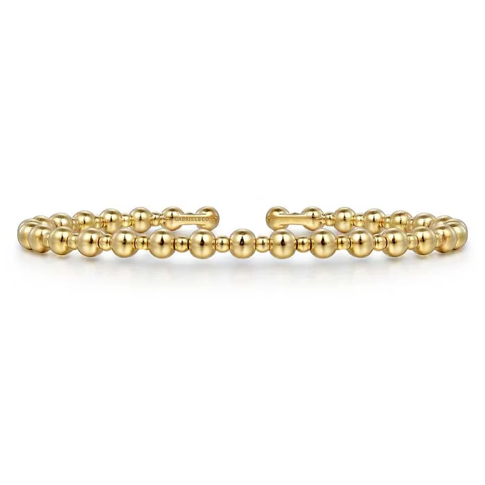 women's floral bracelet -Gabriel & Co. Bujukan Open Bangle Bracelet in 14K Yellow Gold