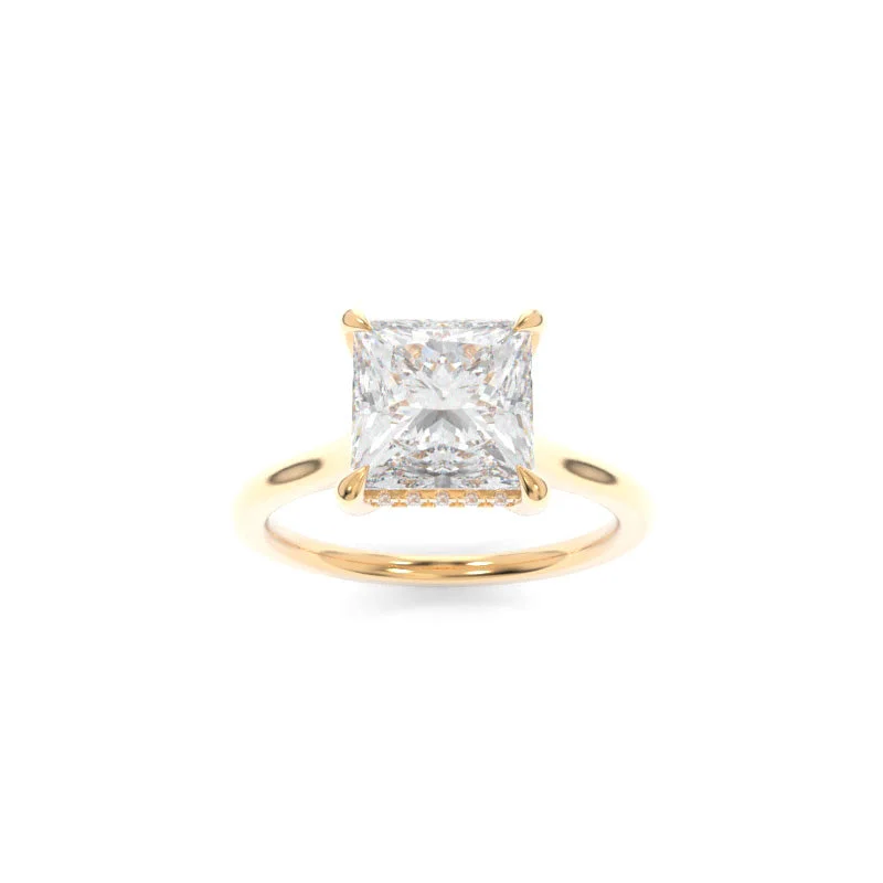 custom diamond engagement rings -Elle Solitaire Princess