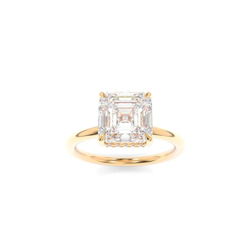 rose gold engagement rings -Avery Solitaire Asscher