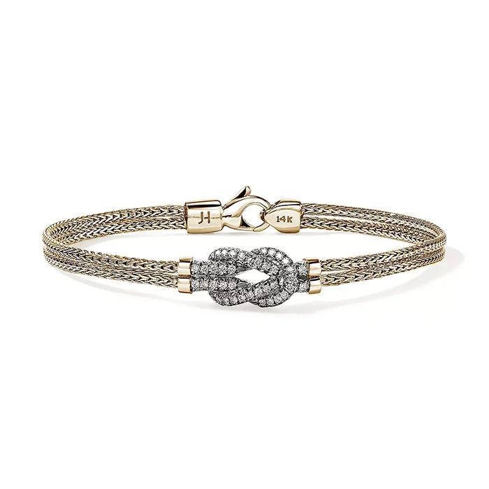 women's cuff bracelet -John Hardy Love Knot Bracelet with Diamonds in 14K Yellow Gold