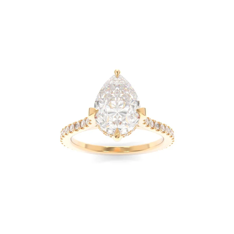 matching engagement and wedding rings -Nora Ring Pear