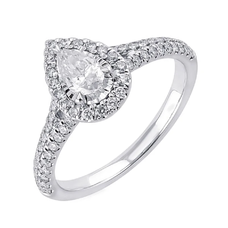 eco-friendly engagement rings -14KT WHITE GOLD DIAMOND(3/4CTW) RING