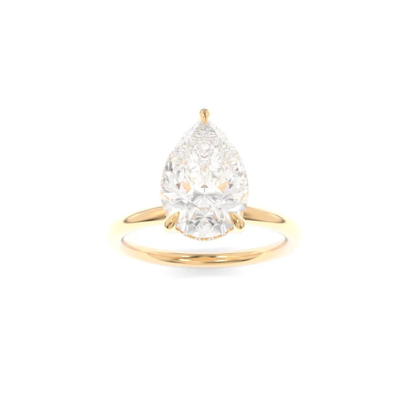 rose gold halo engagement rings -Taylor Solitaire Pear