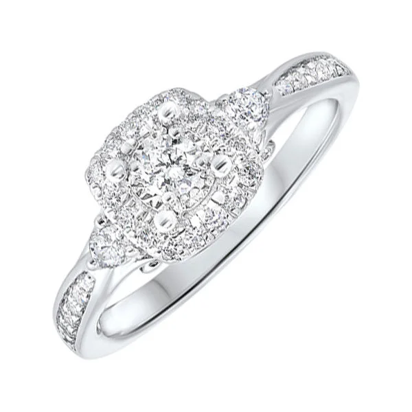 gold engagement rings -14KT WHITE GOLD DIAMOND(1/2CTW) RING