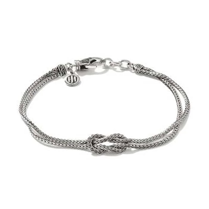 women's heart charm bracelet -John Hardy Manah Classic Chain Love Knot Bracelet in Sterling Silver