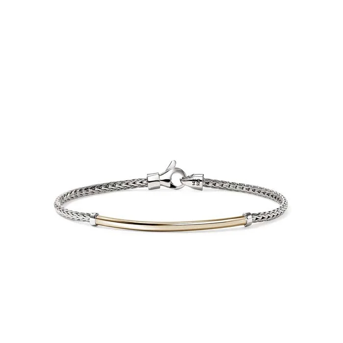 women's open bangle -John Hardy 2.5MM Essential Bracelet in 14K Gold and Sterling Silver