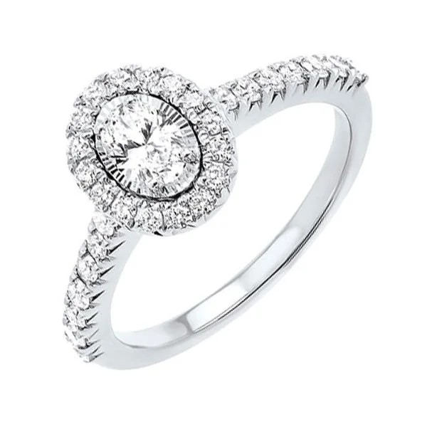 diamond accented engagement rings -14KT WHITE GOLD DIAMOND(3/4CTW) RING