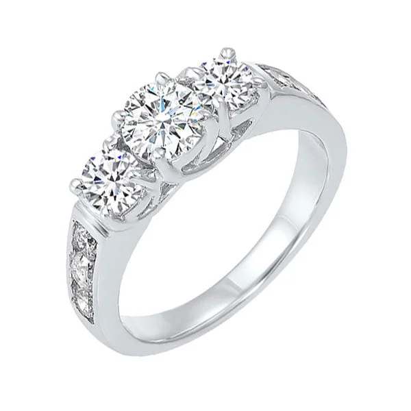 custom diamond engagement rings -14KT WHITE GOLD DIAMOND (2CTW) RING