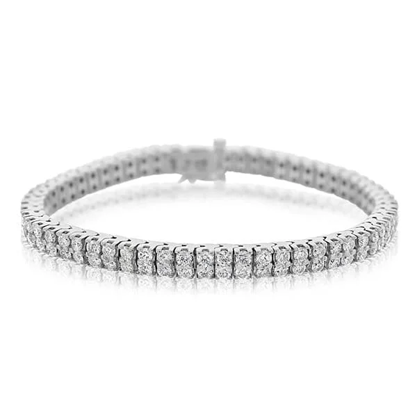 women's nature-inspired bracelet -4 Carat Diamond Double Row Bracelet