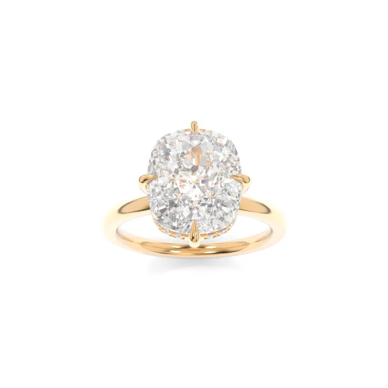 heart-shaped engagement rings -Chandler Solitaire Elongated Cushion